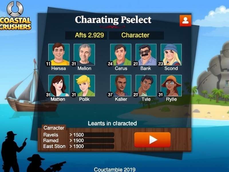 Coastal Crushers character selection screen